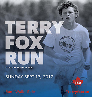 The Terry Fox Run is Sunday September 17th.