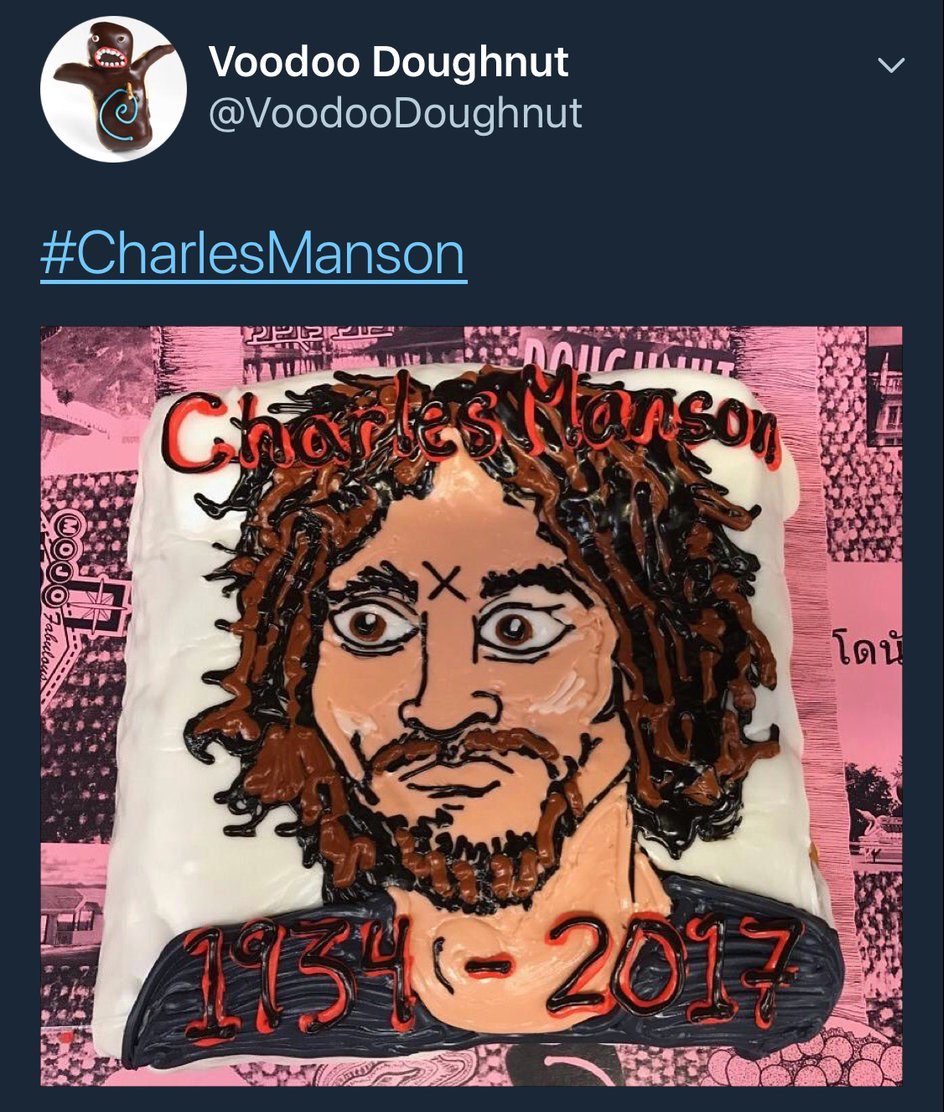 A doughnut honouring Charles Manson..are you kidding me?