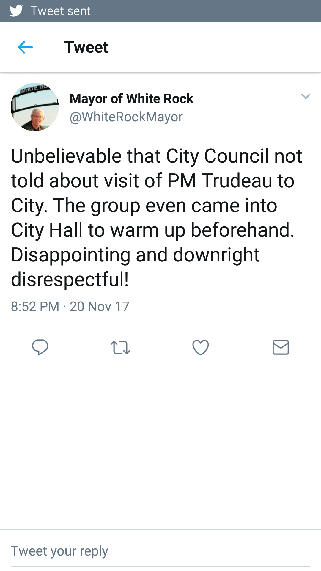 What was the Mayor of White Rock thinking?