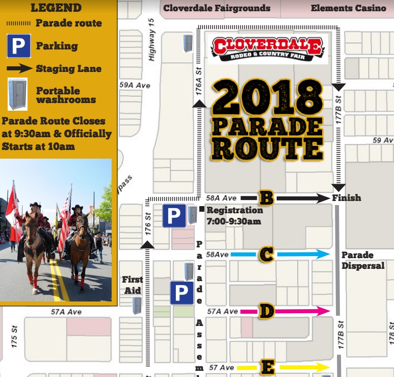 Cloverdale Rodeo Parade Map