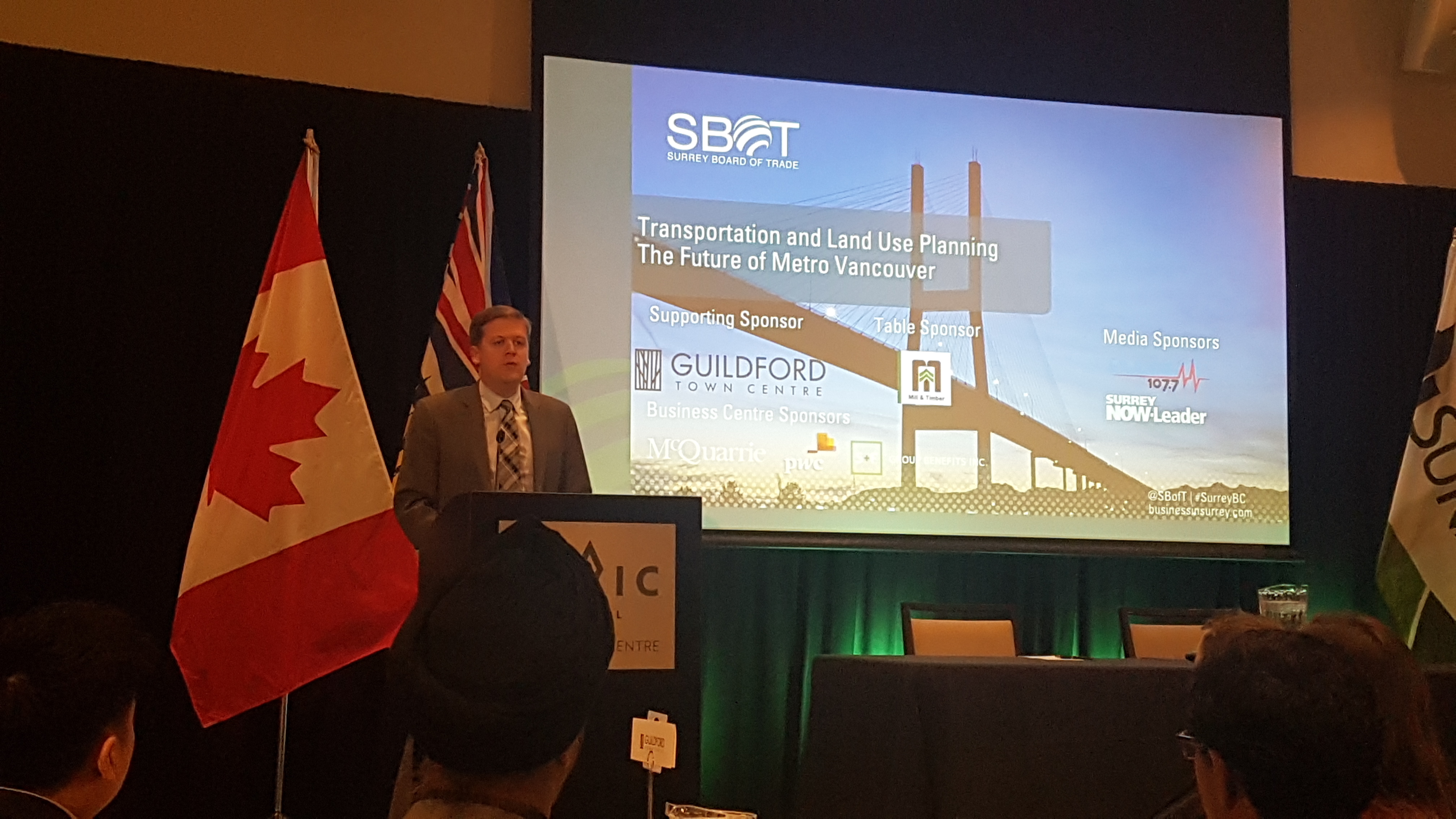 Mayor’s Council Chair Jonathan Cote talks skytrain expansion timeline at Surrey Board of Trade Luncheon